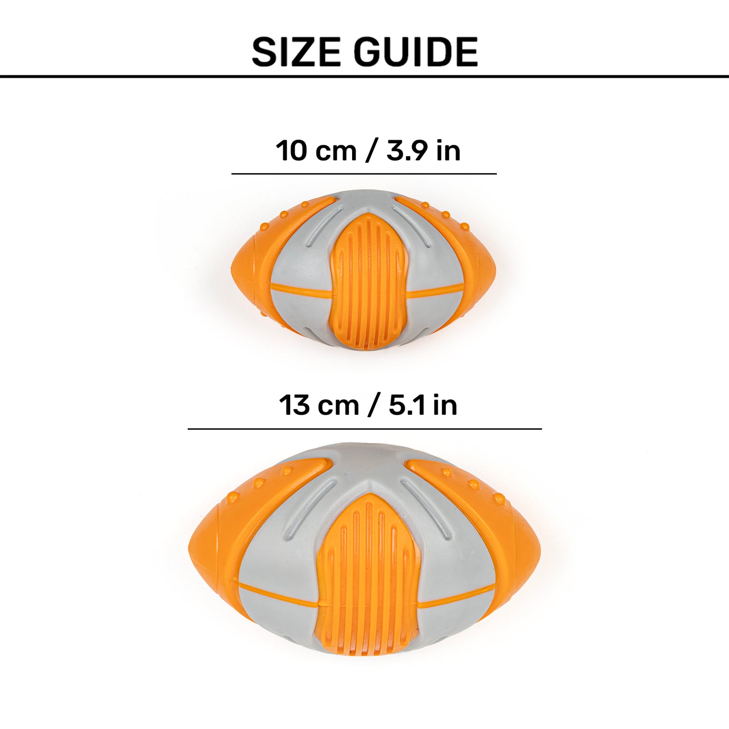 Dash Dog Sporty Chew Baseball For Dog - Orange & Grey - Heads Up For Tails