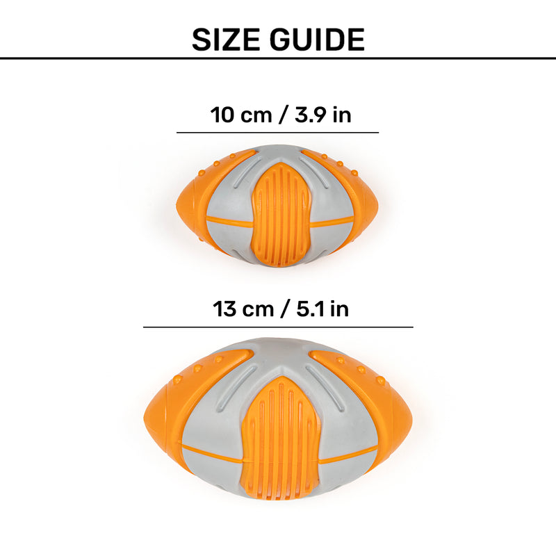 Dash Dog Sporty Chew Baseball For Dog - Orange & Grey - Heads Up For Tails