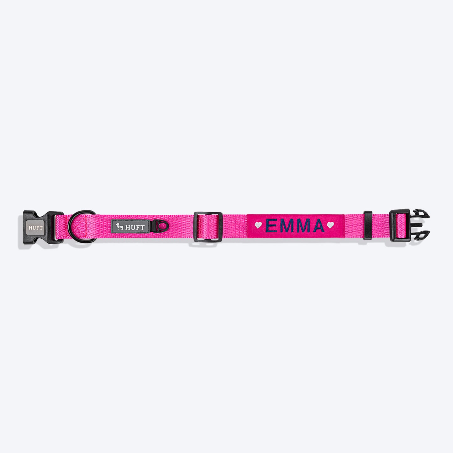 HUFT Personalised Basics Dog Collar - Pink - Heads Up For Tails