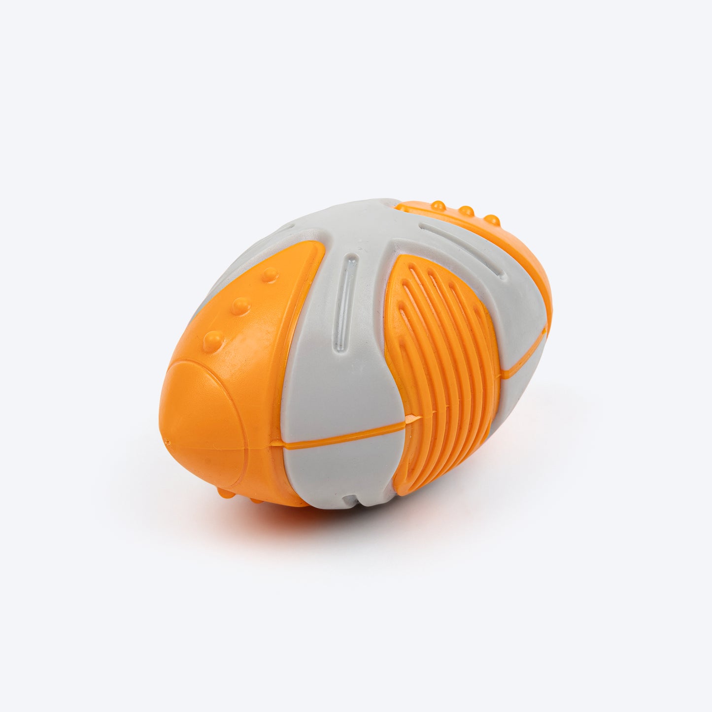 Dash Dog Sporty Chew Baseball For Dog - Orange & Grey - Heads Up For Tails