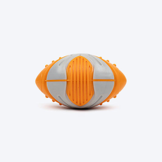 Dash Dog Sporty Chew Baseball For Dog - Orange & Grey - Heads Up For Tails