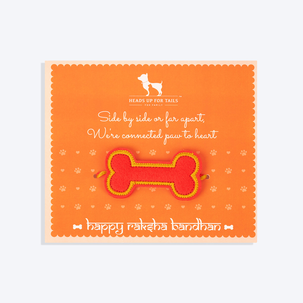 HUFT Forever Love Dog Rakhi - Orange - Heads Up For Tails