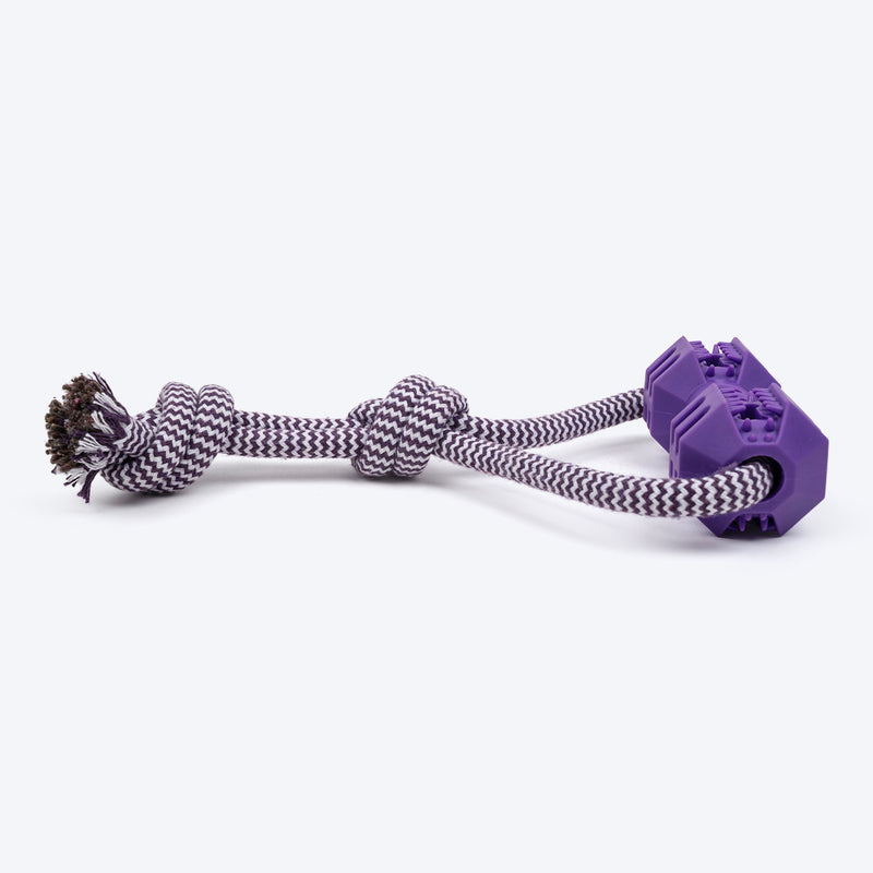 Dash Dog Twirly Whirly Rope Toy For Dog - Purple - Heads Up For Tails