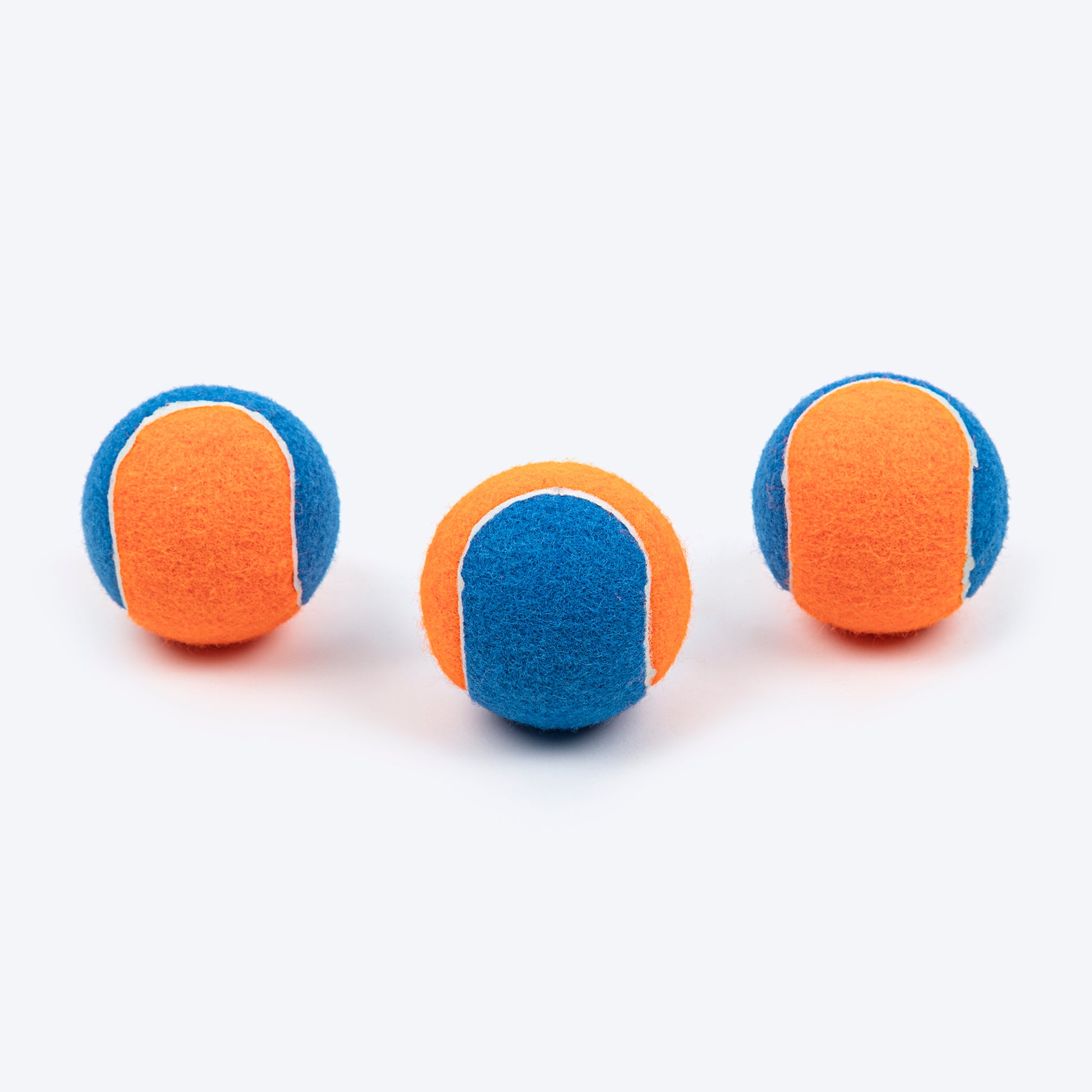 TLC Bi-Color Squeaky Tennis Balls For Dog - Orange & Navy Blue - Heads Up For Tails