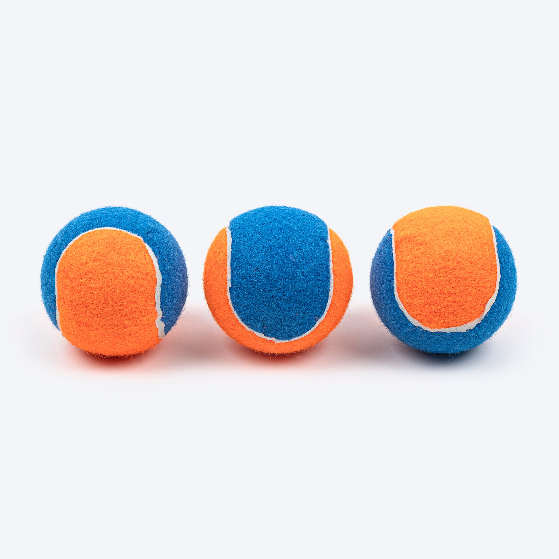 TLC Bi-Color Squeaky Tennis Balls For Dog - Orange & Navy Blue - Heads Up For Tails