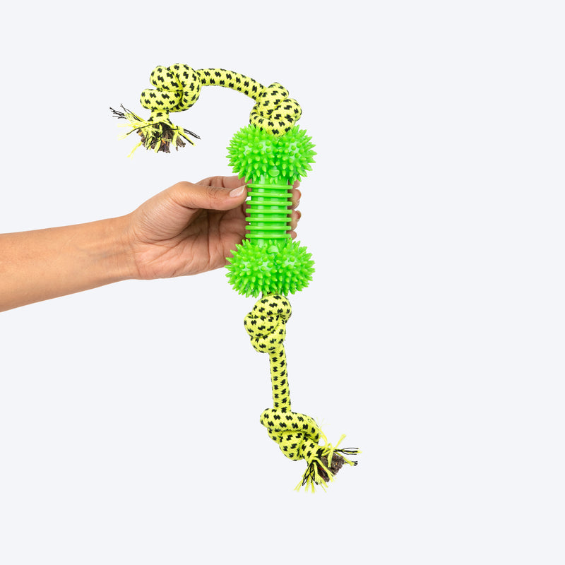 HUFT Tug-a-Bone Chew Toy For Dog - Neon Green - Heads Up For Tails