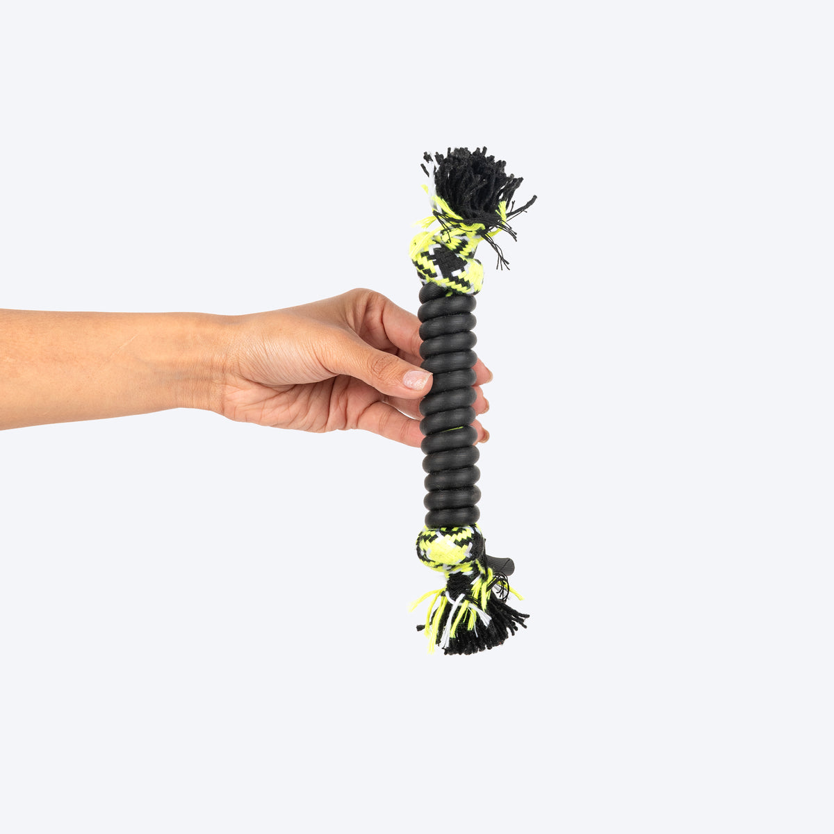 HUFT Rope-n-Roll Rope Toy For Dog - Black & Neon - Heads Up For Tails