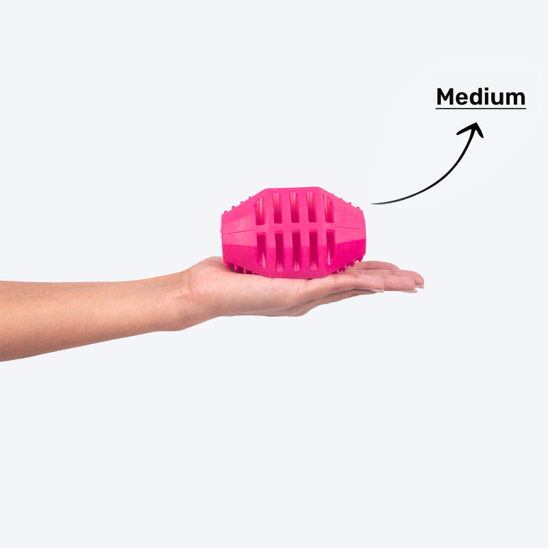 Dash Dog Rugby Roller Chew Toy For Dog - Pink - Heads Up For Tails