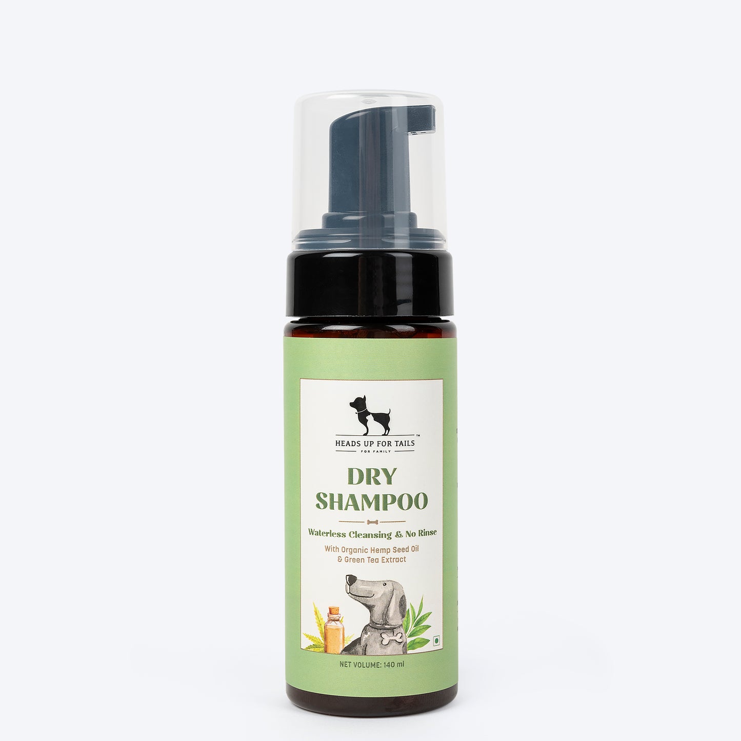 HUFT Waterless Cleansing & No Rinse Dry Shampoo For Dogs - 140 ml - Heads Up For Tails