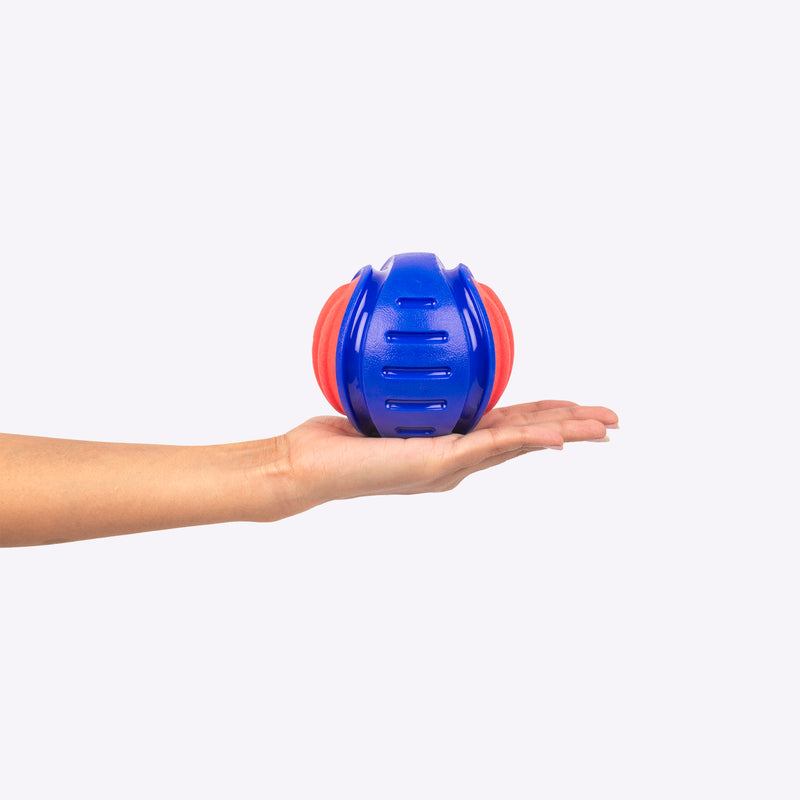 Dash Dog Tumble-Rumble Chew Ball For Dog - Dark Blue - Heads Up For Tails