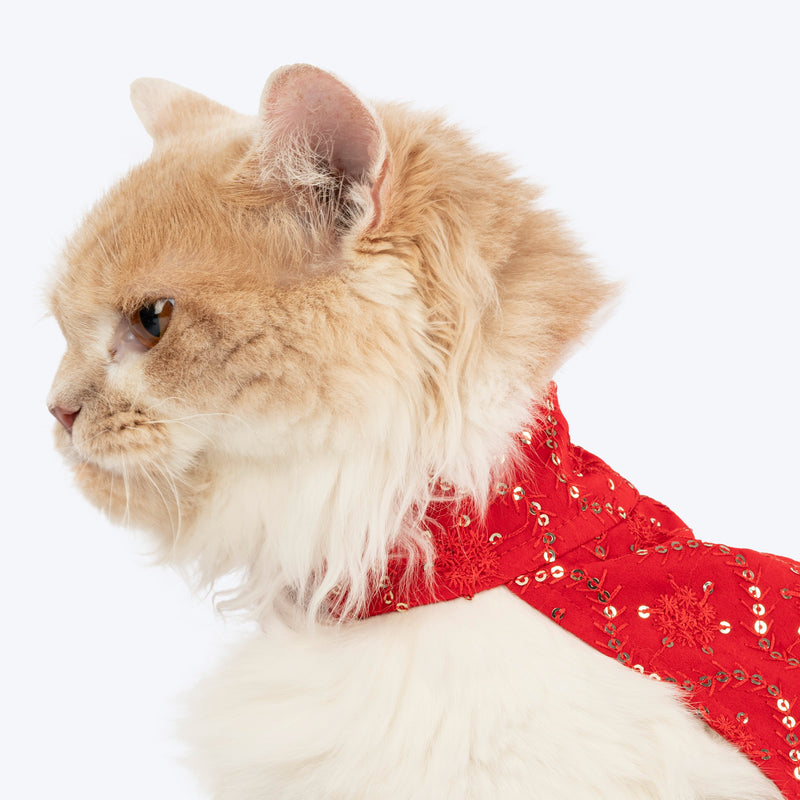 HUFT Ruby Radiance Dress For Cat - Red