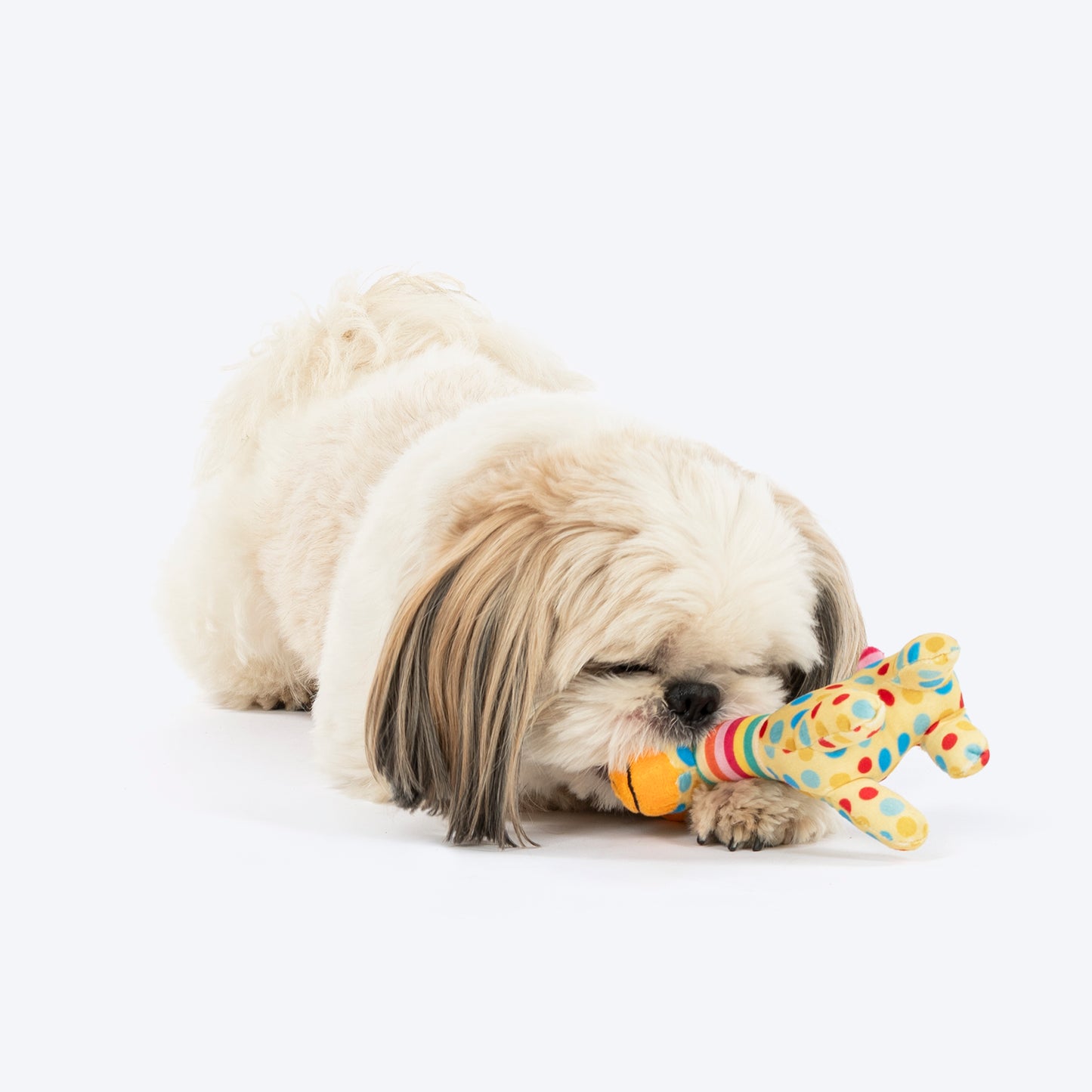 HUFT Giggly Giraffe Mini Plush Toy for Dog – Multicolour