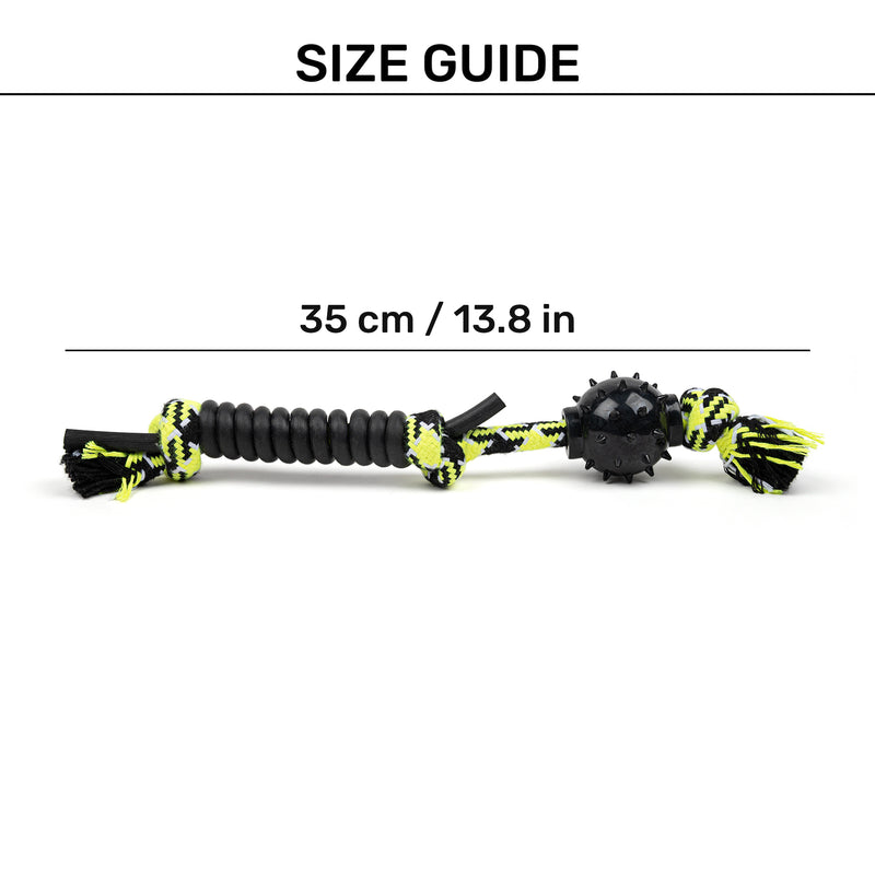 HUFT Power-Pull Rope Toy For Dog - Black & Neon - Heads Up For Tails