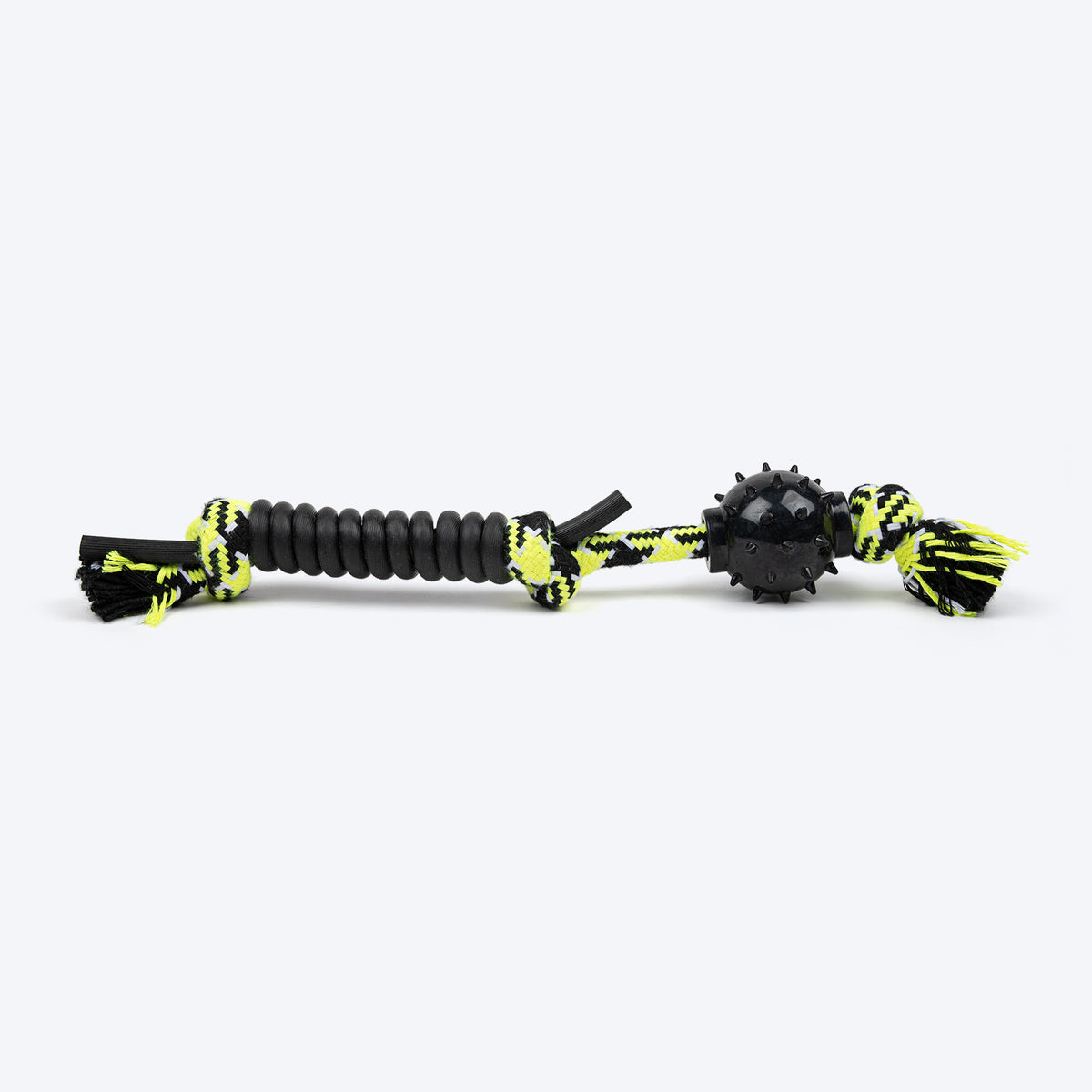 HUFT Power-Pull Rope Toy For Dog - Black & Neon - Heads Up For Tails