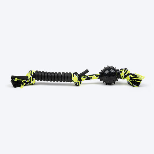 HUFT Power-Pull Rope Toy For Dog - Black & Neon - Heads Up For Tails
