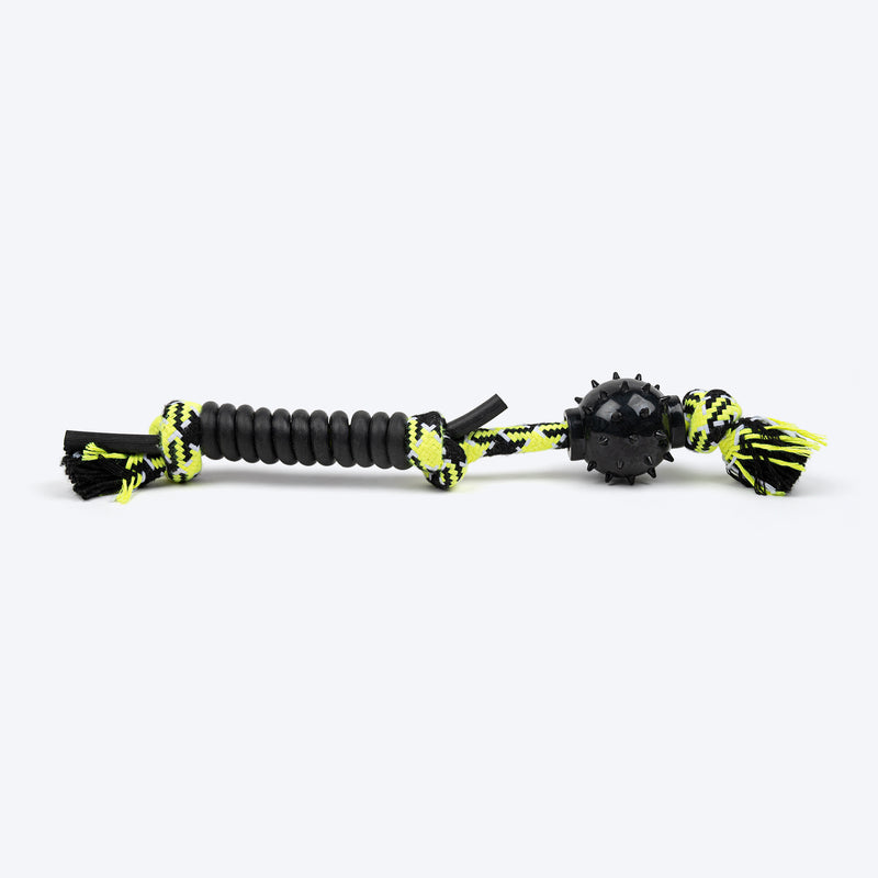 HUFT Power-Pull Rope Toy For Dog - Black & Neon - Heads Up For Tails