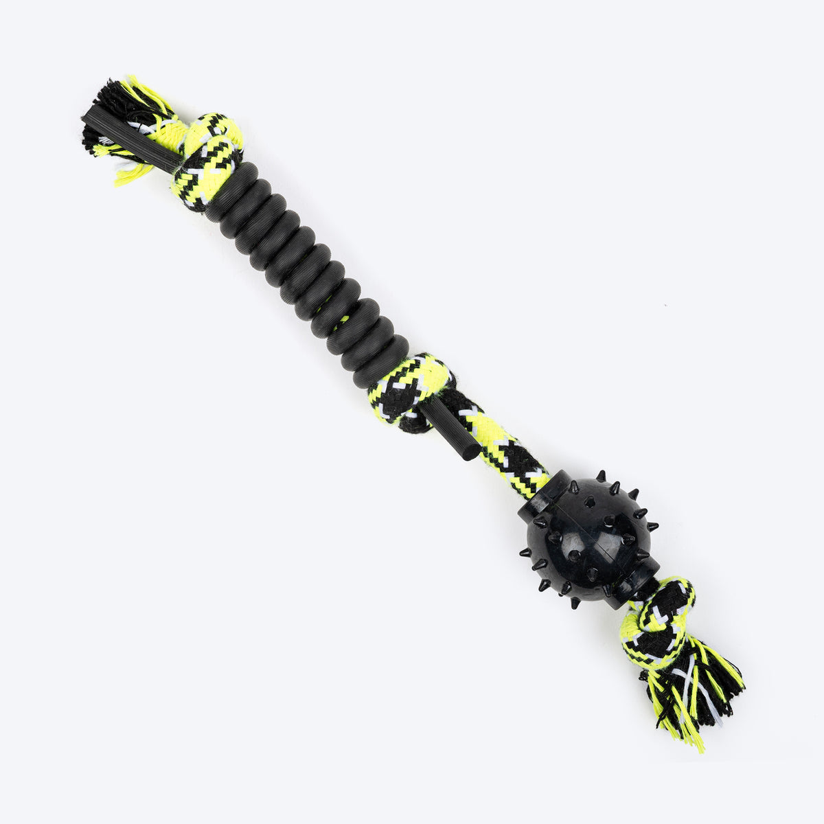 HUFT Power-Pull Rope Toy For Dog - Black & Neon - Heads Up For Tails