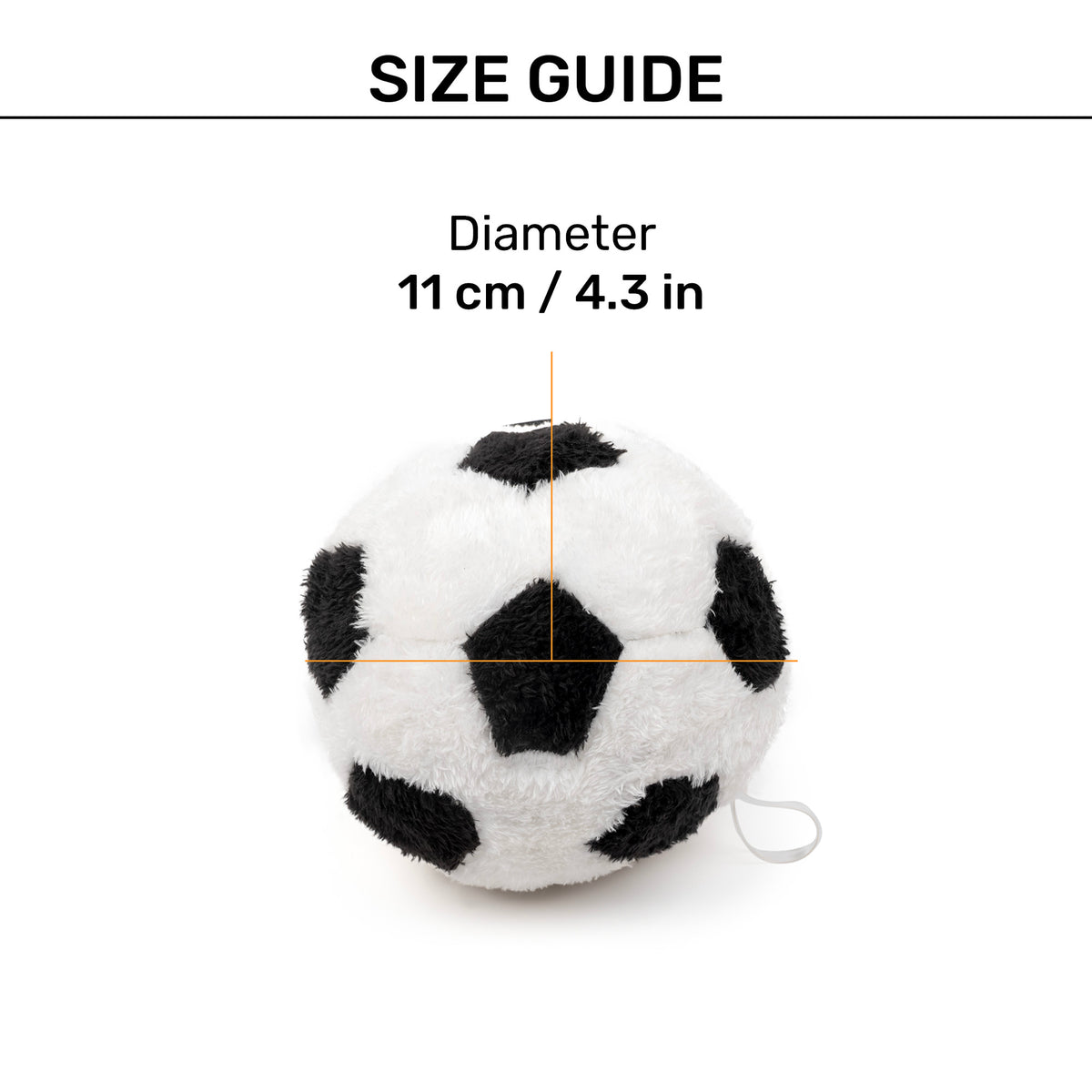 HUFT Plush Floofball With Squeaker For Dog - Black & White