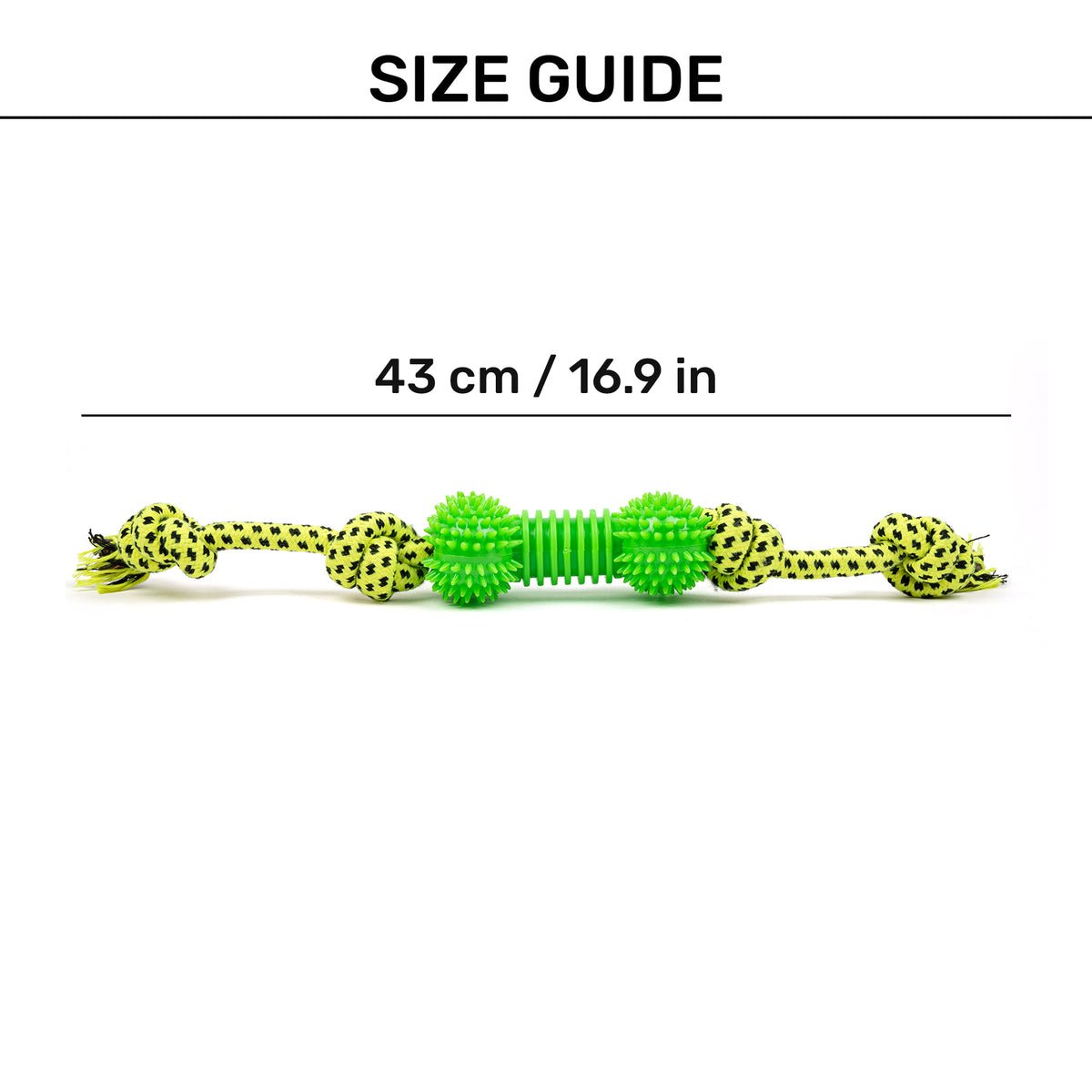 HUFT Tug-a-Bone Chew Toy For Dog - Neon Green - Heads Up For Tails
