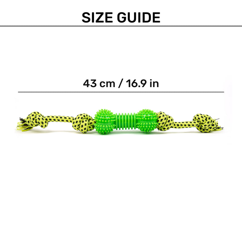 HUFT Tug-a-Bone Chew Toy For Dog - Neon Green - Heads Up For Tails