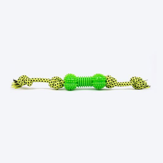 HUFT Tug-a-Bone Chew Toy For Dog - Neon Green - Heads Up For Tails
