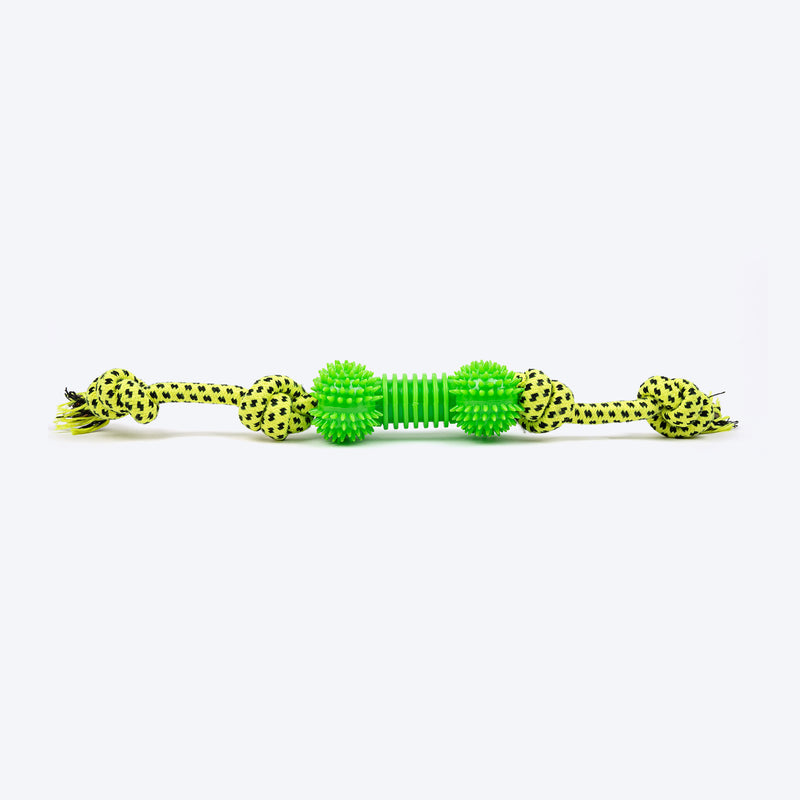 HUFT Tug-a-Bone Chew Toy For Dog - Neon Green - Heads Up For Tails