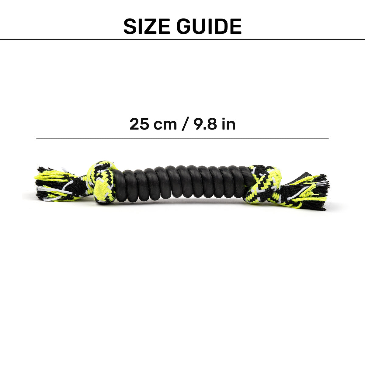 HUFT Rope-n-Roll Rope Toy For Dog - Black & Neon - Heads Up For Tails