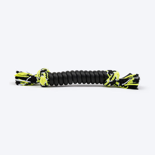 HUFT Rope-n-Roll Rope Toy For Dog - Black & Neon - Heads Up For Tails