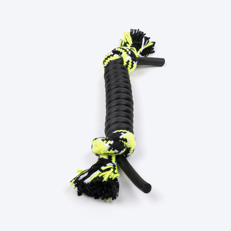 HUFT Rope-n-Roll Rope Toy For Dog - Black & Neon - Heads Up For Tails