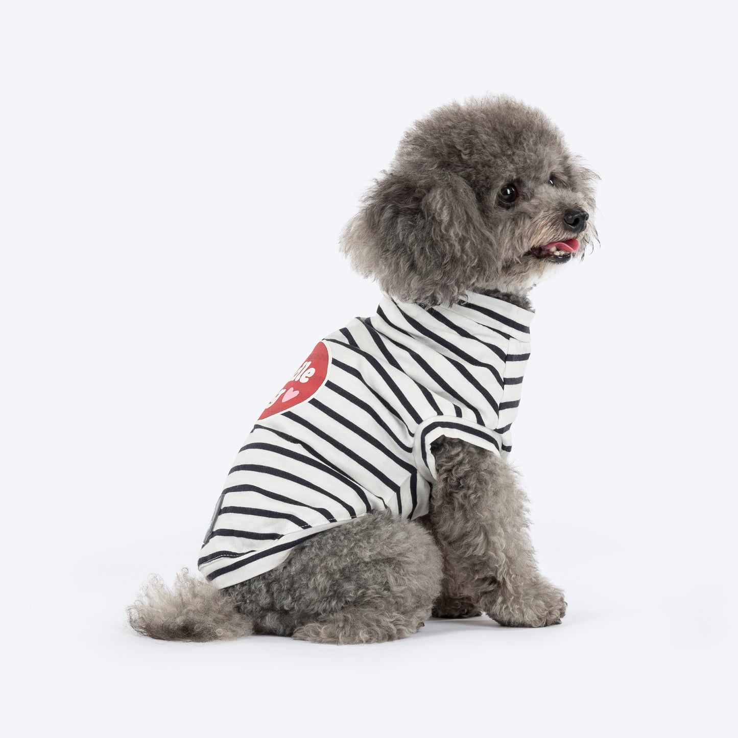 HUFT Cuddle Bug Striped T-Shirt For Dog - Black & White