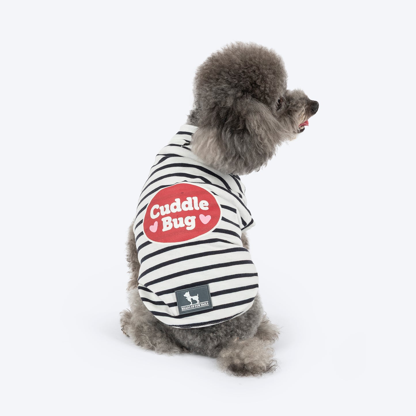HUFT Cuddle Bug Striped T-Shirt For Dog - Black & White