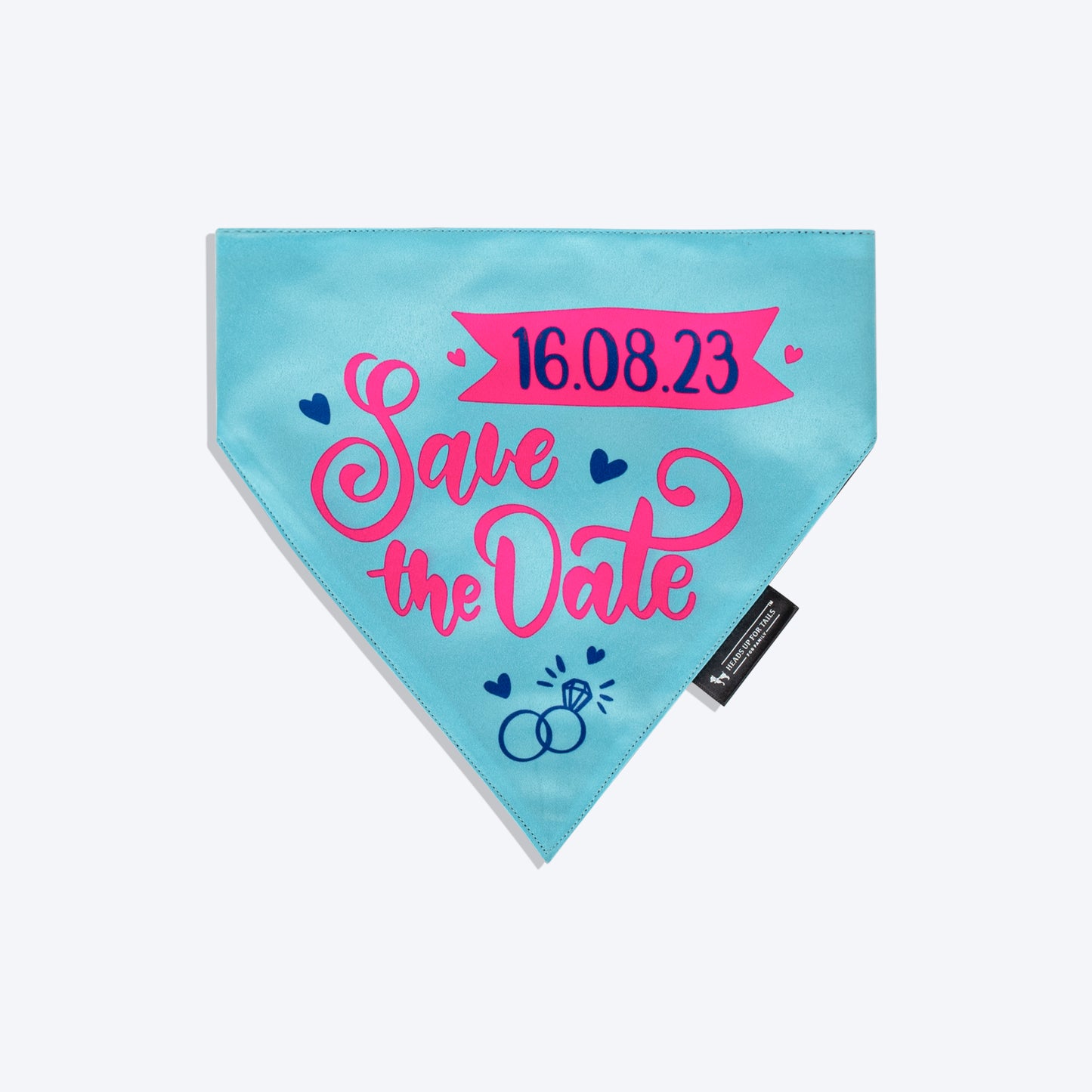 HUFT Personalised (Date) Save The Date Proposal Dog Bandana - Heads Up For Tails