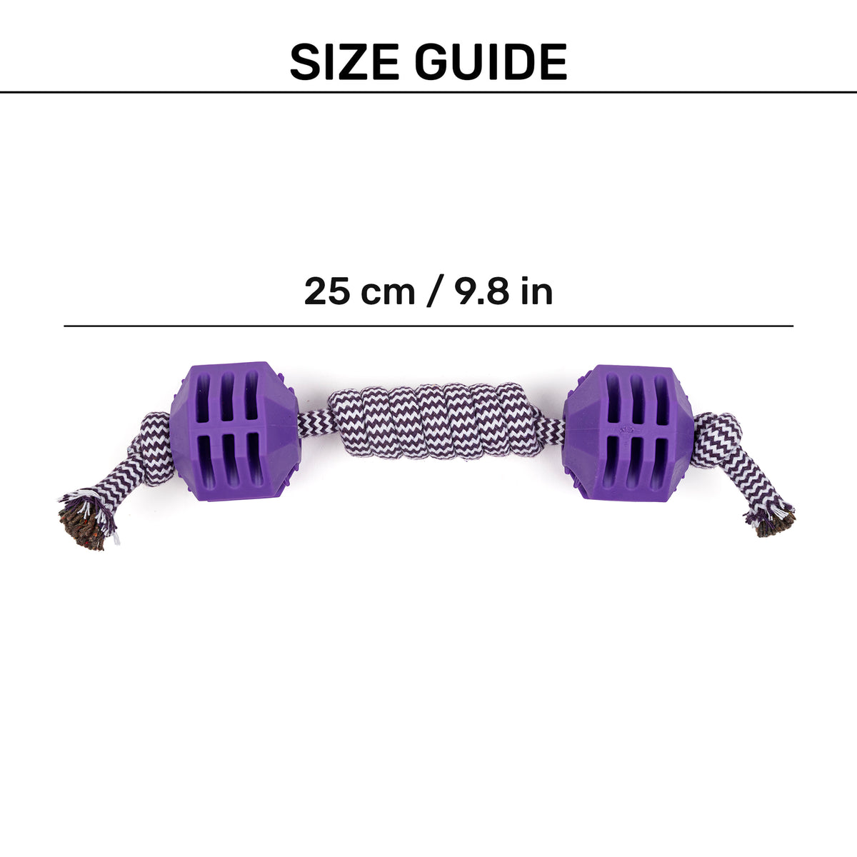 Dash Dog Mini Barbell Rope Toy For Dog - Purple - Heads Up For Tails