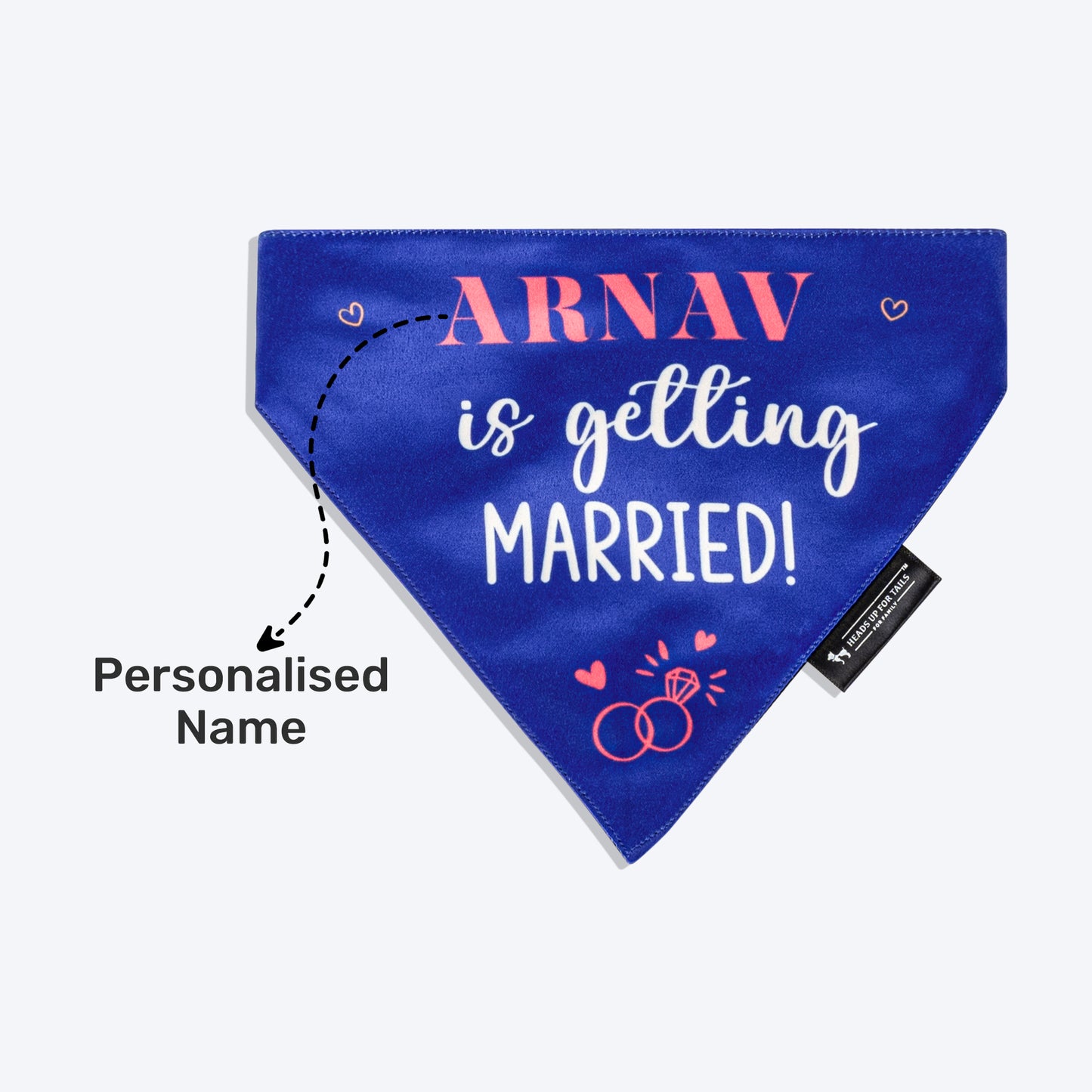 HUFT Personalised (Name) Is Getting Married Proposal Dog Bandana - Heads Up For Tails