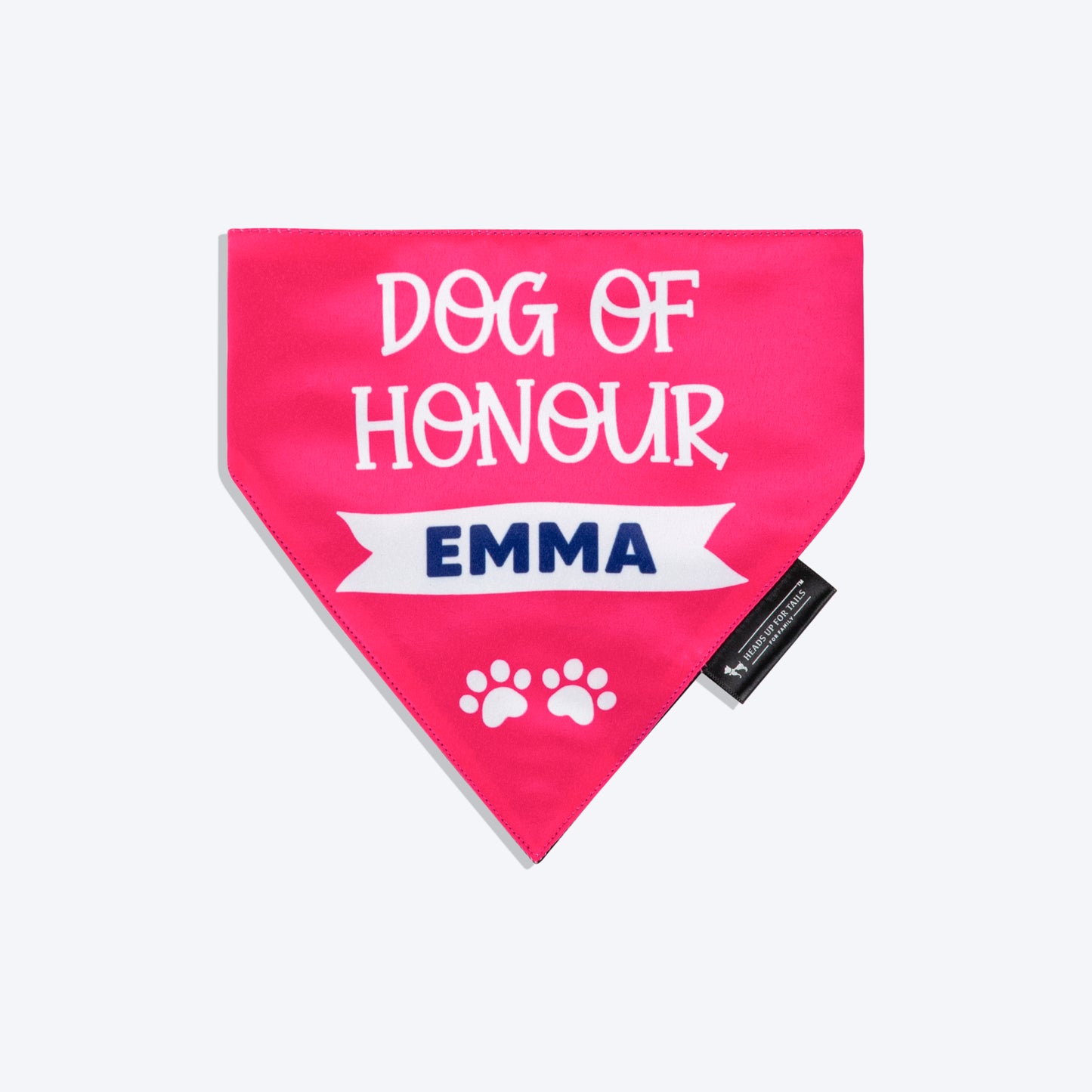 HUFT Personalised Dog Of Honour (Name) Proposal Dog Bandana - Heads Up For Tails