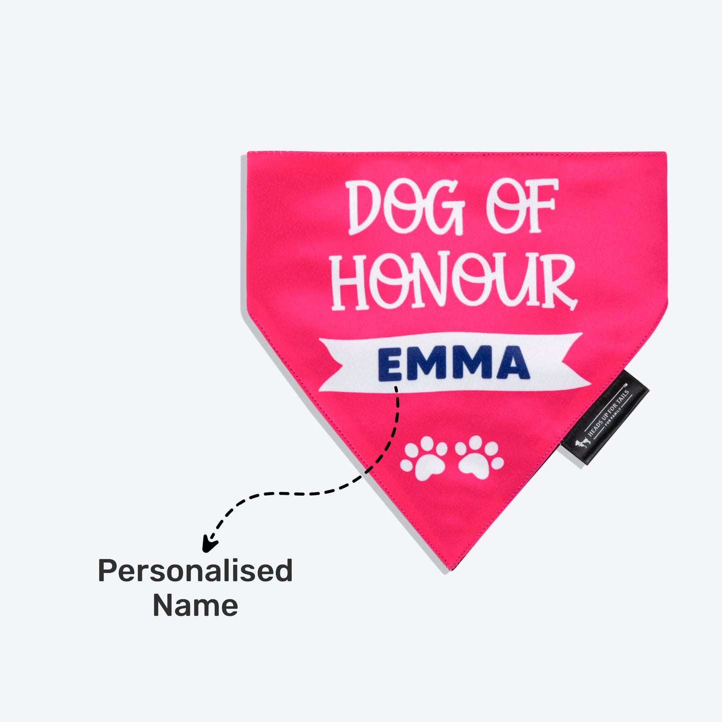 HUFT Personalised Dog Of Honour (Name) Proposal Dog Bandana - Heads Up For Tails