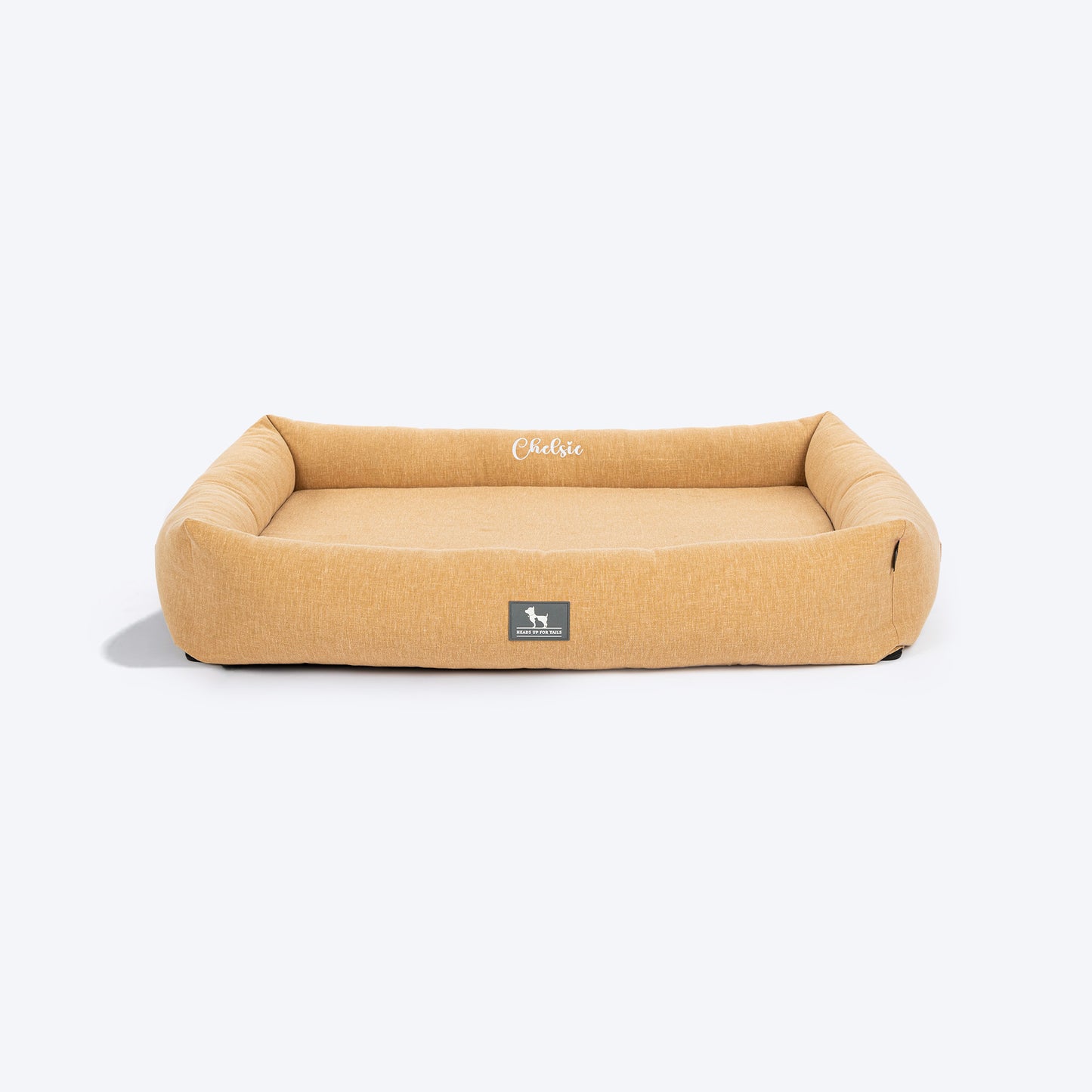 HUFT Personalised Nap Haven Orthopaedic Lounger Bed For  Dog - Light Brown - Heads Up For Tails
