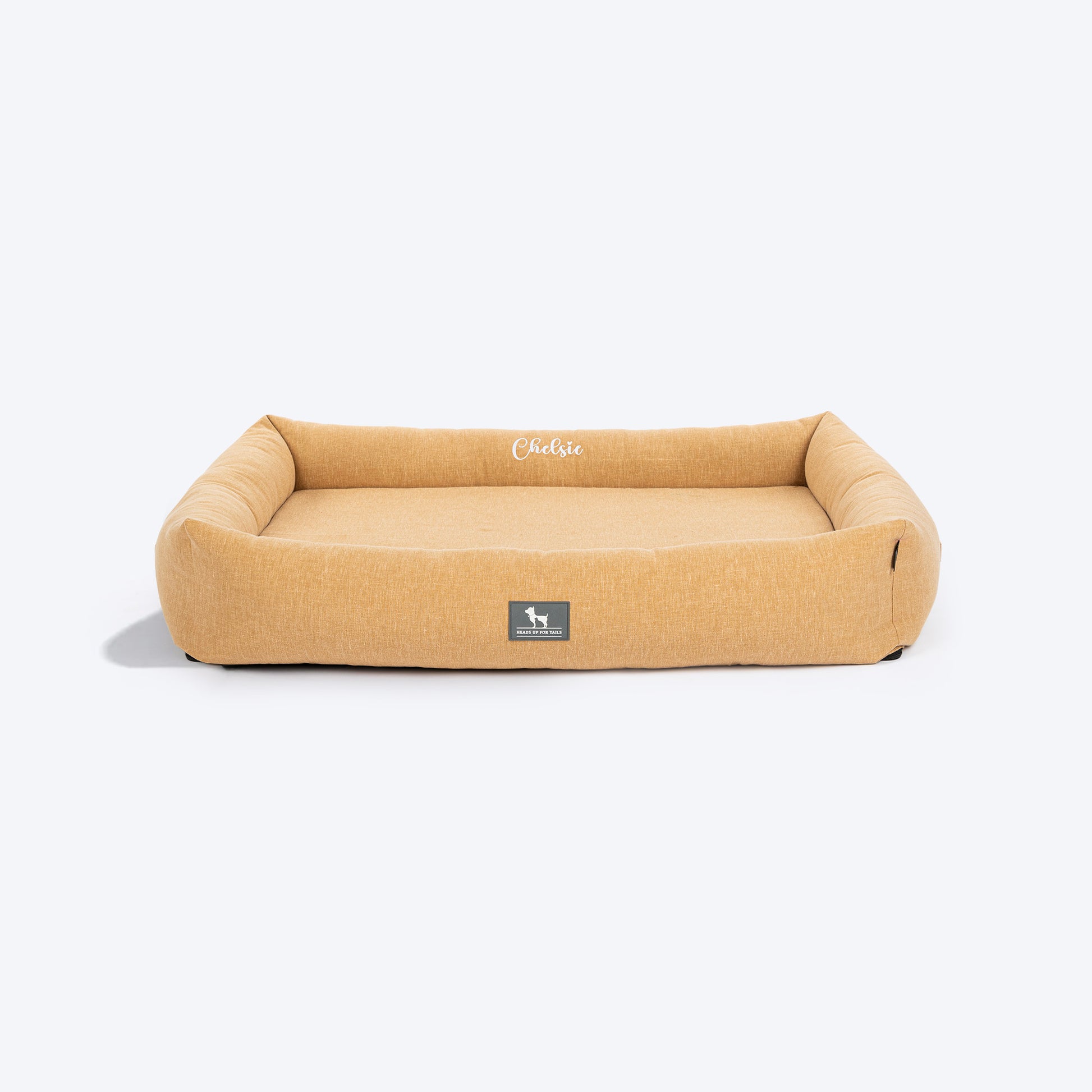 HUFT Personalised Nap Haven Orthopaedic Lounger Bed For  Dog - Light Brown - Heads Up For Tails
