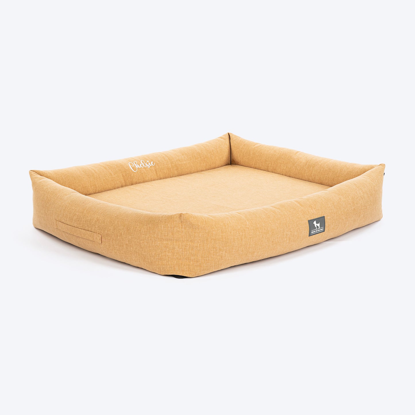 HUFT Personalised Nap Haven Orthopaedic Lounger Bed For  Dog - Light Brown - Heads Up For Tails