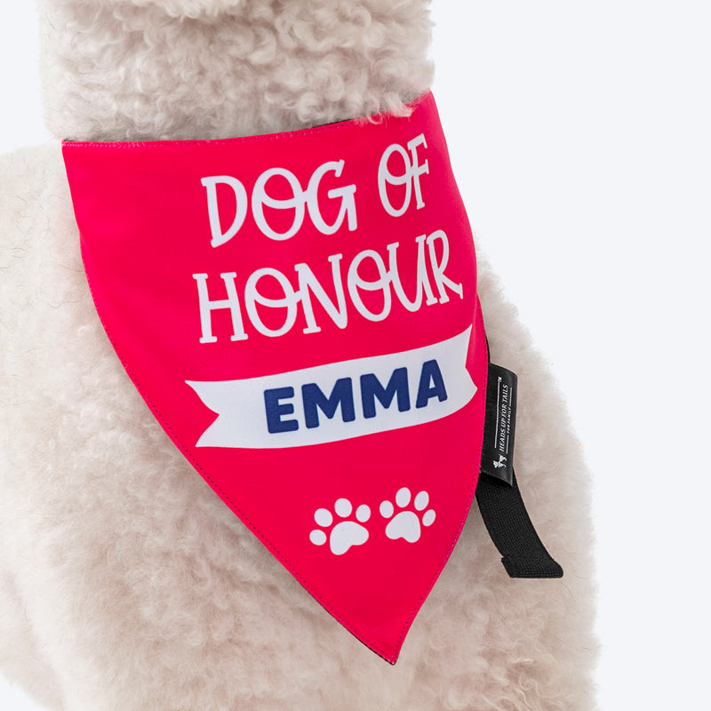 HUFT Personalised Dog Of Honour (Name) Proposal Dog Bandana - Heads Up For Tails