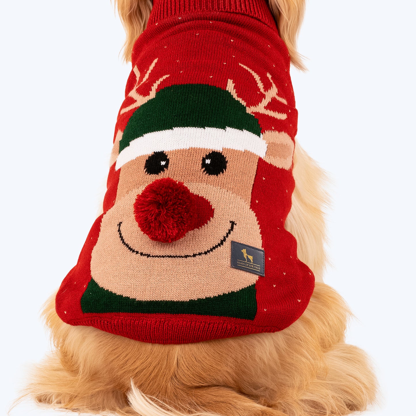 HUFT Merry Moose Sweater For Dogs - Red - Heads Up For Tails
