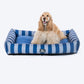 HUFT Stripe Siesta Lounger Dog Bed - Blue & White - Heads Up For Tails