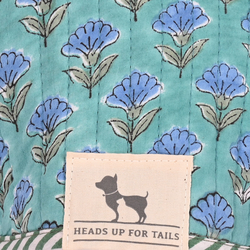 HUFT Jaipuri Gul Block-Printed Jacket For Dog - Turquoise & Green