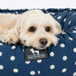 HUFT Polka Paws Adjustable Donut Bed For Dog & Cat - Navy - Heads Up For Tails