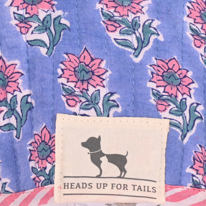 HUFT Jaipuri Phool Block-Printed Jacket For Dog - Blue & Pink