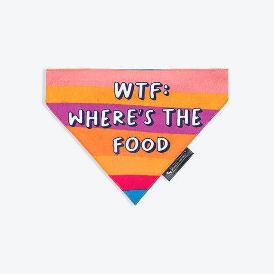 HUFT Where's The Food Printed Bandana For Dog - Multicolor