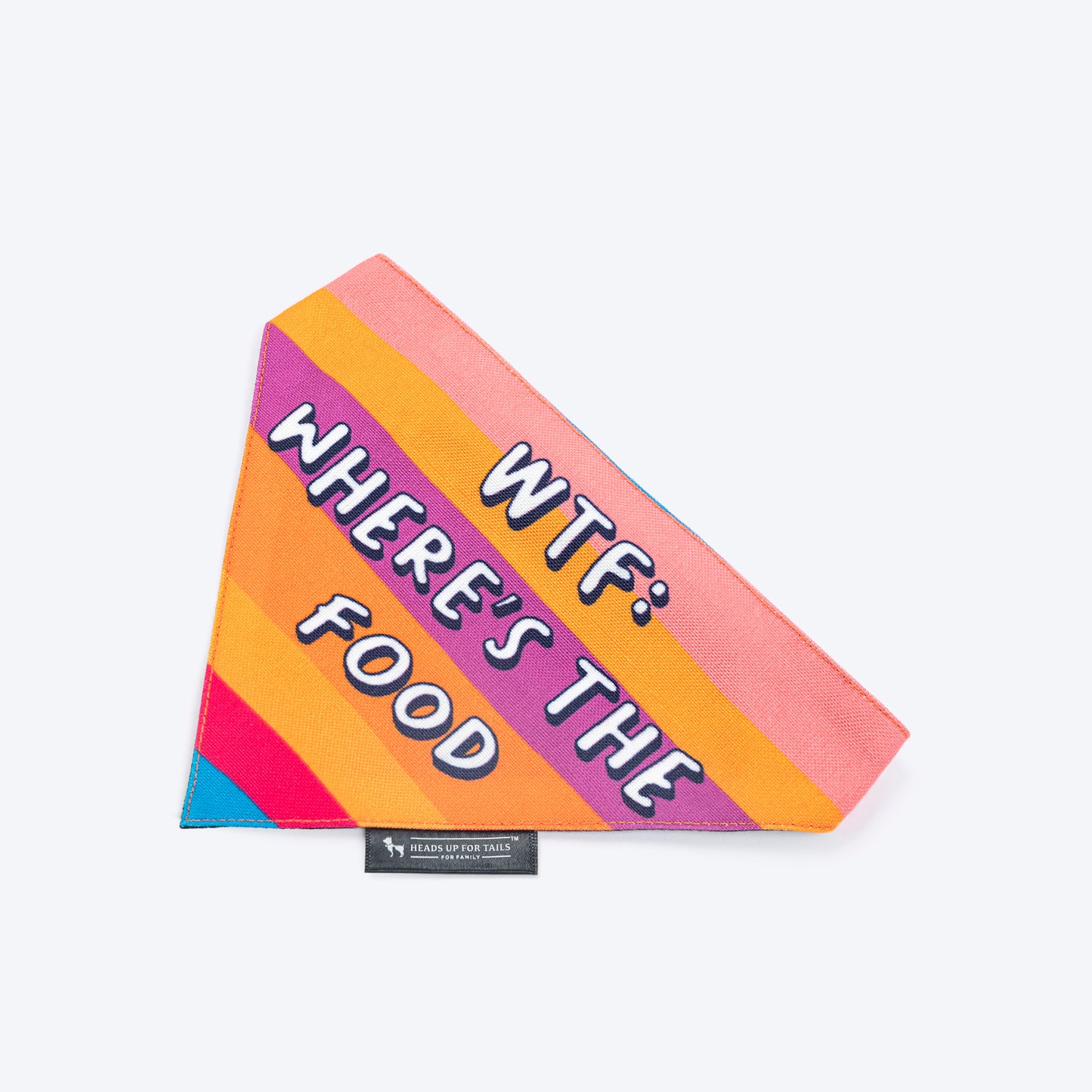 HUFT Where's The Food Printed Bandana For Dog - Multicolor