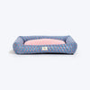 HUFT Jaipuri Phool Lounger Dog Bed - Blue & Pink