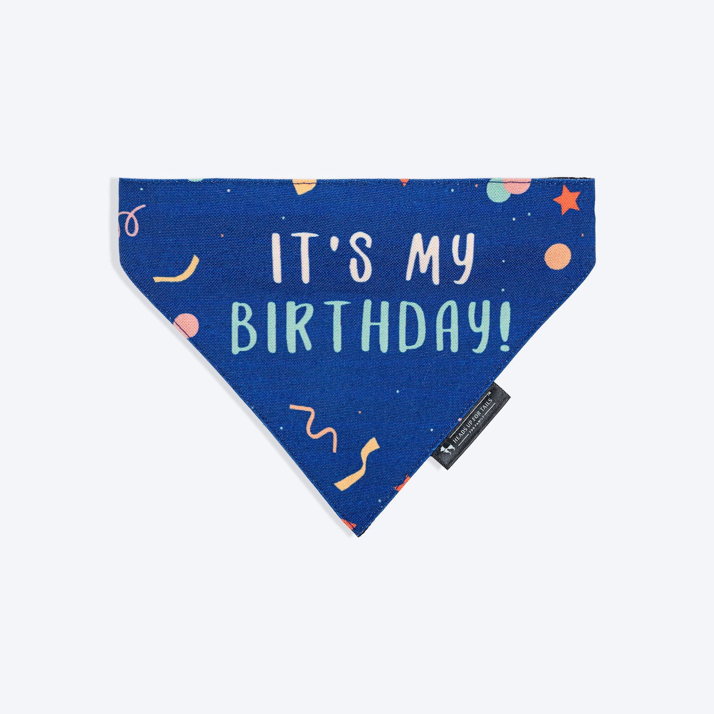 HUFT It's My Birthday Printed Bandana For Dog - Blue