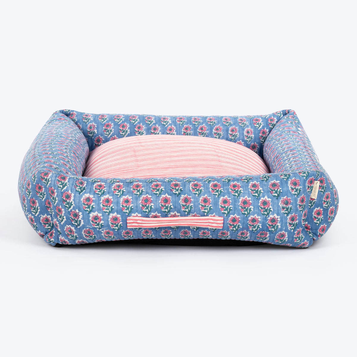 HUFT Jaipuri Phool Lounger Dog Bed - Blue & Pink